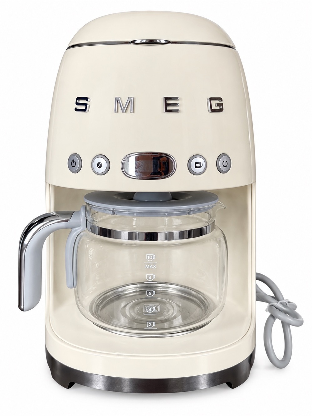SMEG Cream Drip Coffee Maker - Retro Style 10-Cup Carafe